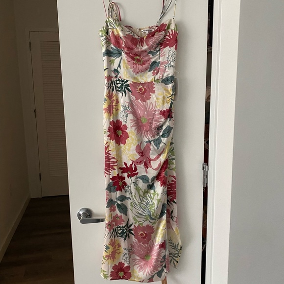 Reformation Marguerite Silk Dress Florentina floral colorful midi - Picture 2 of 10